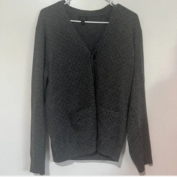 J. Crew Charcoal Cardigan Sweater