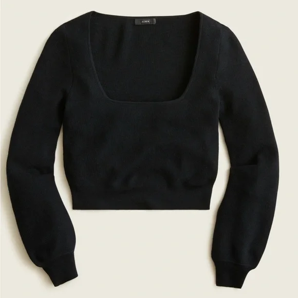 J. Crew Cropped Squareneck Sweater