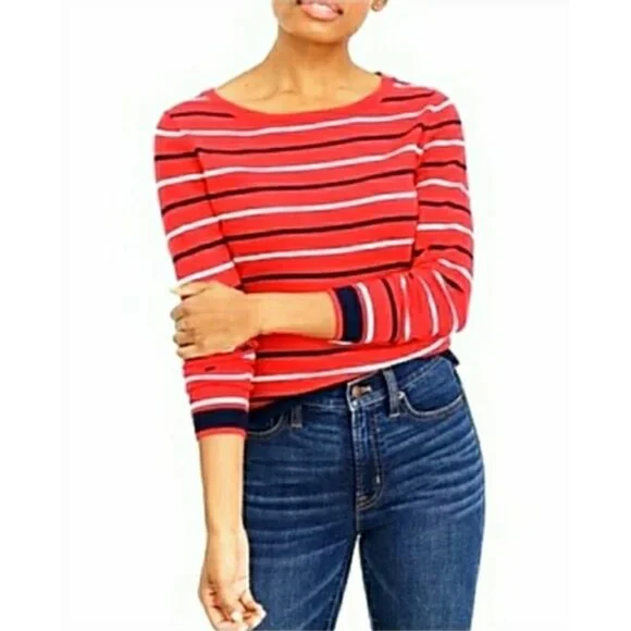 J. Crew > Red Striped Sweater Small