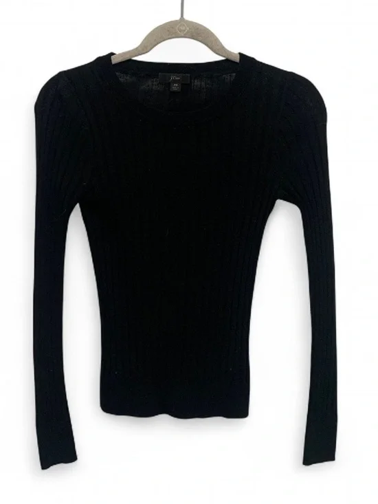 J. Crew Black Ribbed Long Sleeve Sweater