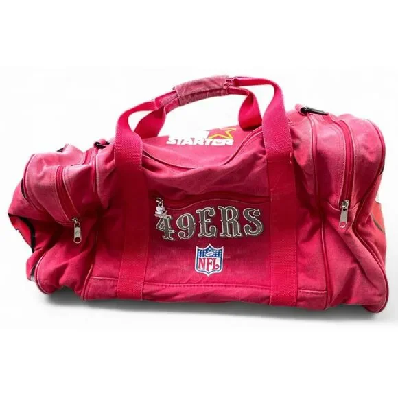 Vintage 90s Starter San Francisco 49ers Duffle Bag Red‎ NFL Football Travel Gym