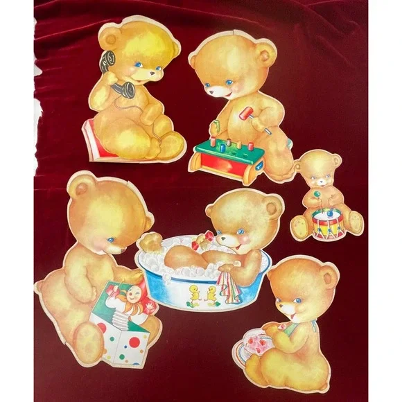 1956 Honey Bears Con-Tact Cut-Out Set RARE