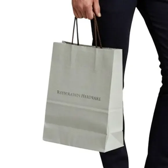 Restoration Hardware Small Gray Paper Gift Bag 10x8