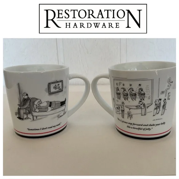 Restoration Hardware x The New Yorker Set of Two Ceramic Mugs