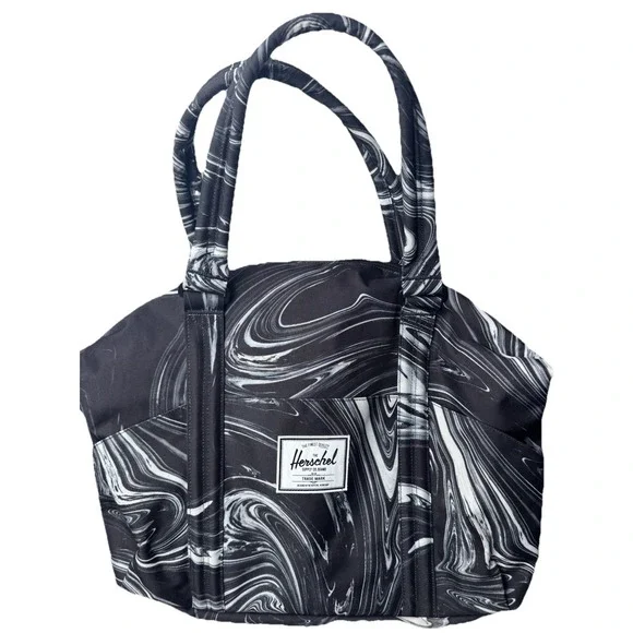 Herschel‎ Supply Company Strand Paint Pour Black Duffle Bag Diaper Gym Travel