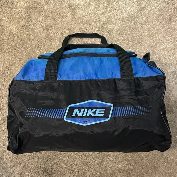 Nike Duffel Bag Gym Travel Sports Training Black Blue Colorway One Size