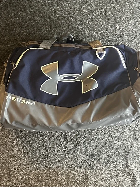 Under Armour Navy and Gray Storm1 Duffel - Men's Carry Bag