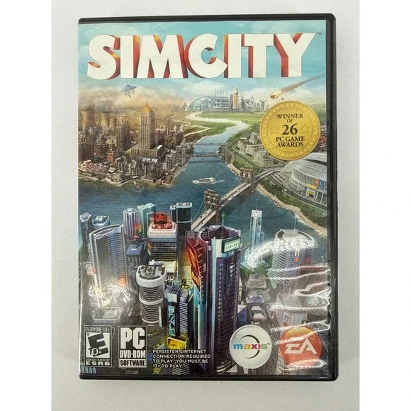 SimCity PC DVD-ROM 2013 Electronic Arts Maxis Simulation Video Game Case & Disc