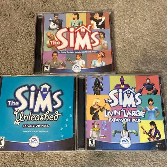 Sims EA PC Windows Games with 2 expansion packs Livin’ Large and Unleashed