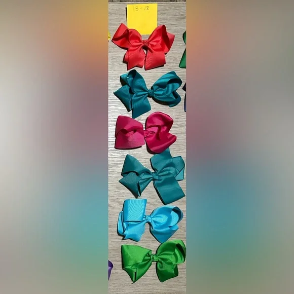 Ruffle Girl. 6” GrosgrainRibbon Hair Bows w/ small alligator clips. Bow #13-18