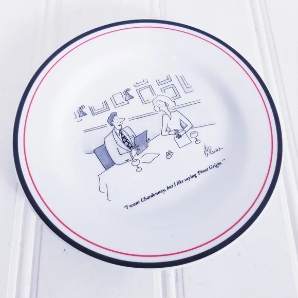 Restoration Hardware Plate The New Yorker White The Cartoon Bank Leo Cullum 2002