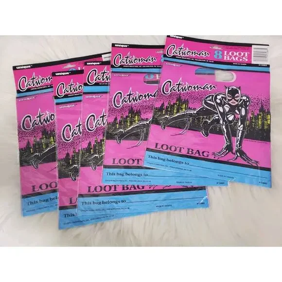 Cat woman Party Loot Bags 8 Per Bag Vintage 1991 Party Birthday Supplies‎
