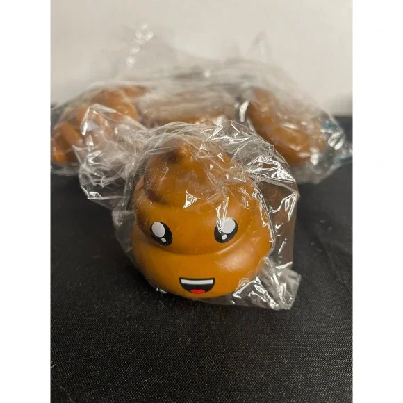 Set of 10 Funny Emoji Poop‎ Stress Balls Squishy Toy Novelty Gag Gift