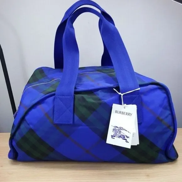 Burberry unisex check nova logo monogram Jacquard shield duffle bag NEW