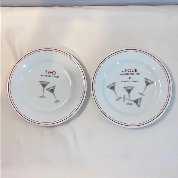 Vintage Restoration Hardware Martini Plates 7”