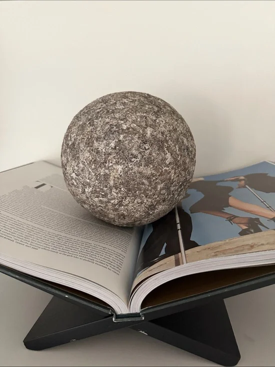 Restoration Hardware Rustic Brown Stone Sphere Accent