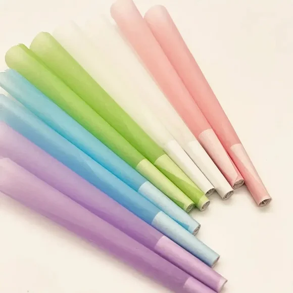 King Size Pre Rolled Cones Slow Burn Rainbow Multi Colors 49 Pack