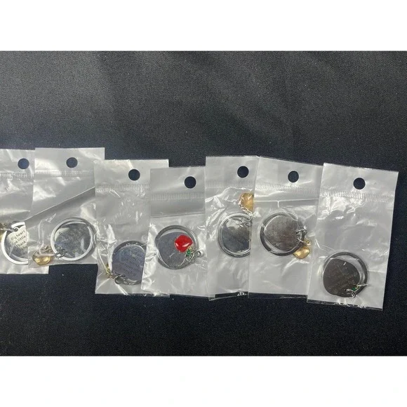 7pc Teacher Appreciation Keychain Set Heart Apple Engraved Helping Me Grow Silve