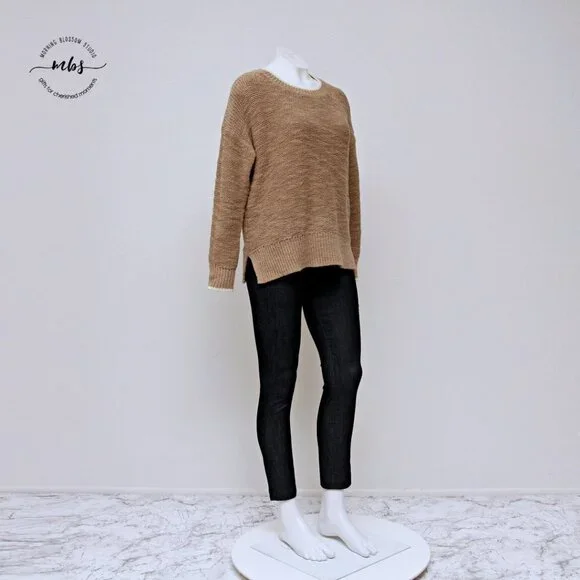 J. Crew Crew Neck Knit Sweater Tan Women‎ Size X