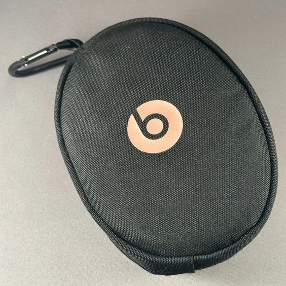 Beats By Dre Black Headphone Carrying‎ Case with Rose Gold Logo and Carabiner