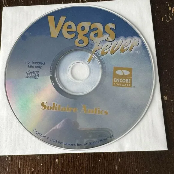 Vegas Fever PC Game Solitaire Antics Encore Software Mint Condition