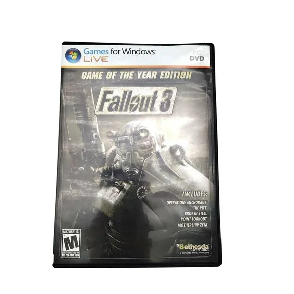 Fallout 3 Game of Year PC DVD Games Windows Live Complete Used Not Tested