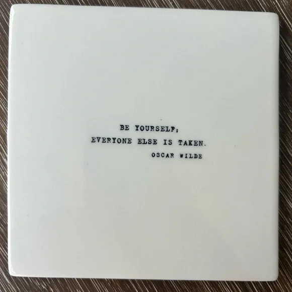 RESTORATION HARDWARE Set of 4 Oscar Wilde Coasters with Box Set