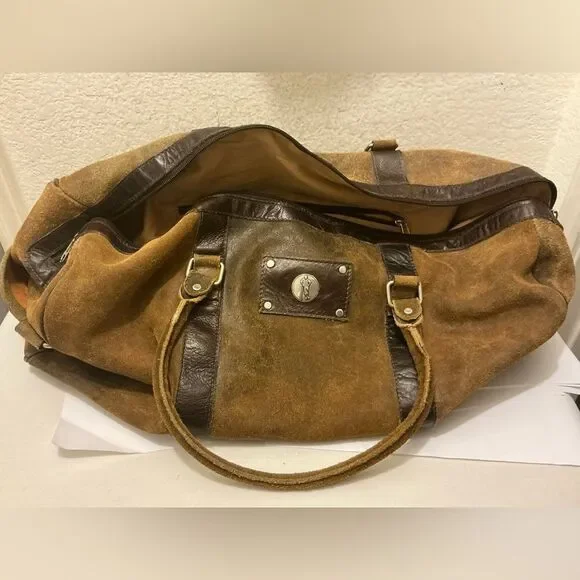 Set o mò ENMON Canvas duffle & travel kit with Brown Leather Trim