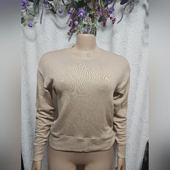 J. Crew Tan Crew Neck Sweater Soft Knit Minimalist