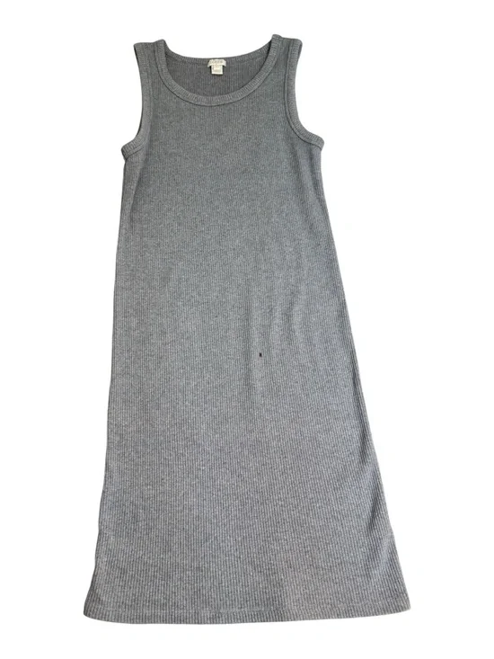J. Crew Gray Ribbed Midi Tank Dress