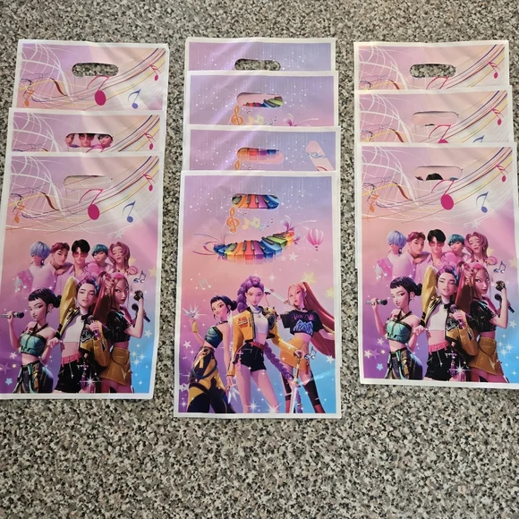 K-Pop Demon Hunters Party Favor Bags With Stickers