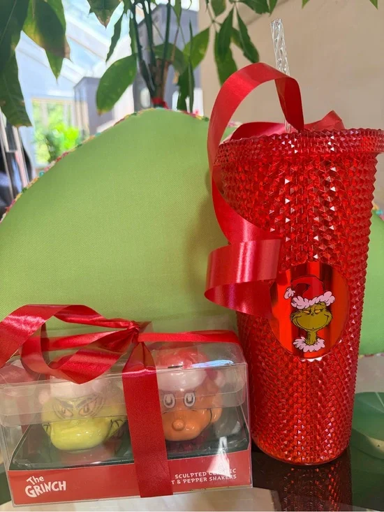 The Grinch Tumbler + Salt & Pepper Shakers Bundle