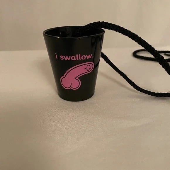 I Swallow Shot Glass on lanyard