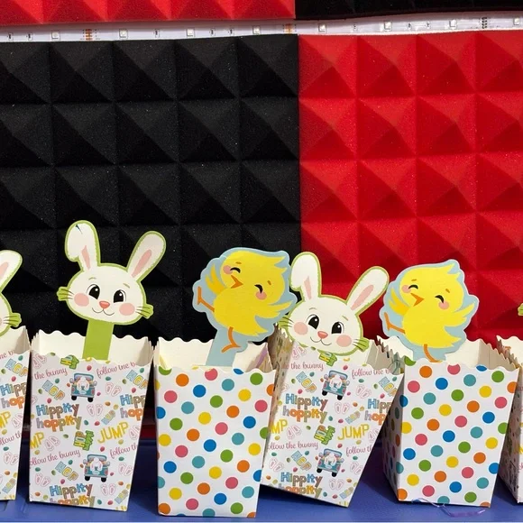 Easter Bunny and Chick Popcorn Boxes - Multicolor