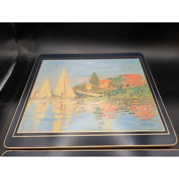 Giverny Claude Monet Impressionist Art Collection Cork Backed Mats Set Of 4
