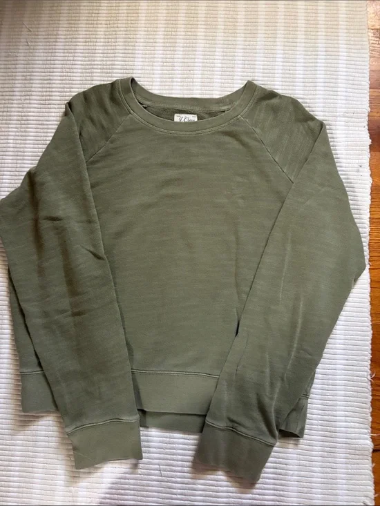 J. Crew Olive Green Pullover Sweatshirt