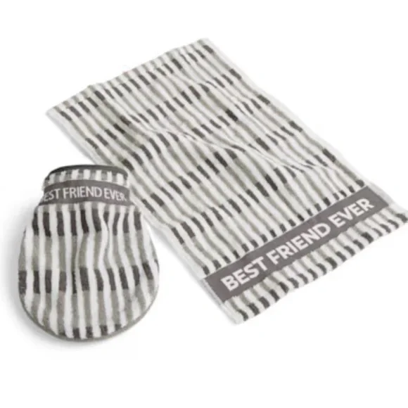 Reddy Gray Drool Mitt & Towel Set for Dogs NEW