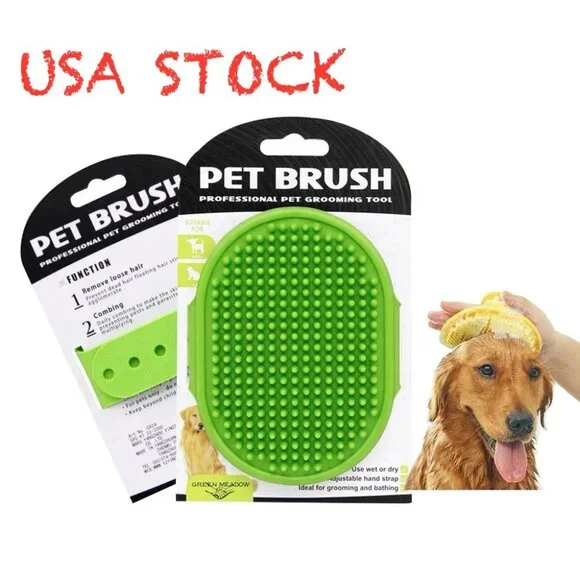 Wet/Dry Pet Brush with Adjustable Strap
