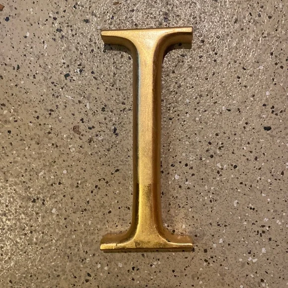 Restoration Hardware Gold Foil / Gold Leafing Letter “I” for Wall