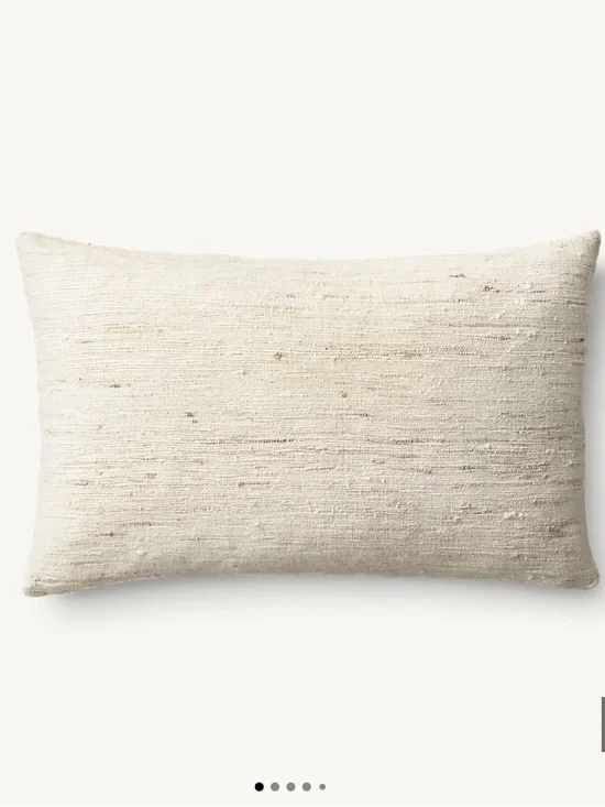 RH Seta Raw Silk Marled Pillow Cover in Natural 13”x21” Lumbar