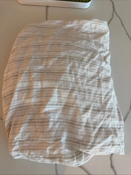Soft Striped Cotton Muslin Bedding - Cream