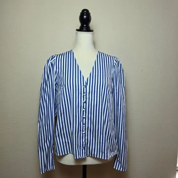 Madewell Stacked Button V-Neck Blouse Medium