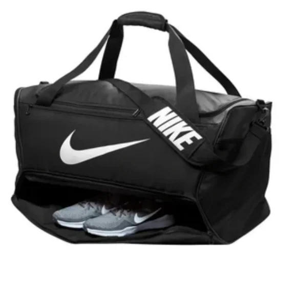 Nike Black and White Duffel Bag