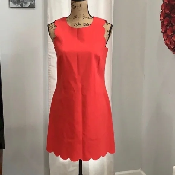 J. Crew pink scalloped dress size 2
