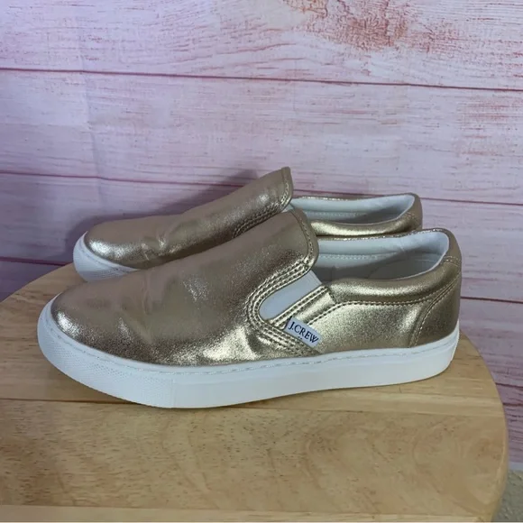 J.Crew‎ Gold Slide Loafers Size 6