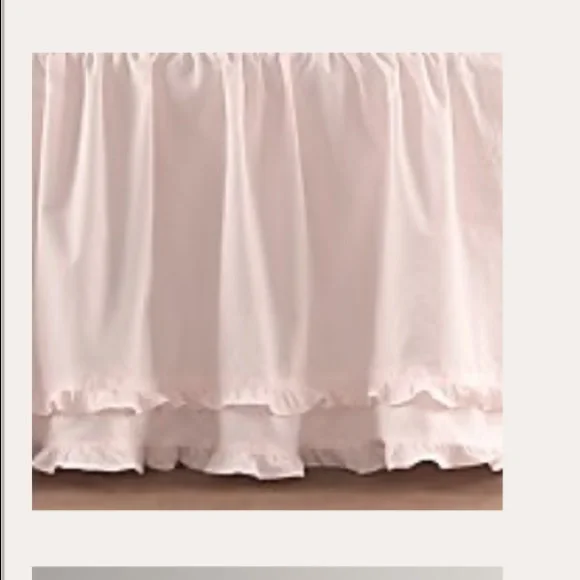 Restoration Hardware Pink Ruffled Bed Skirt
