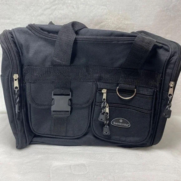 Samsonite Black Nylon Duffel Carry On Travel‎ Weekend Overnight Shoulder Strap