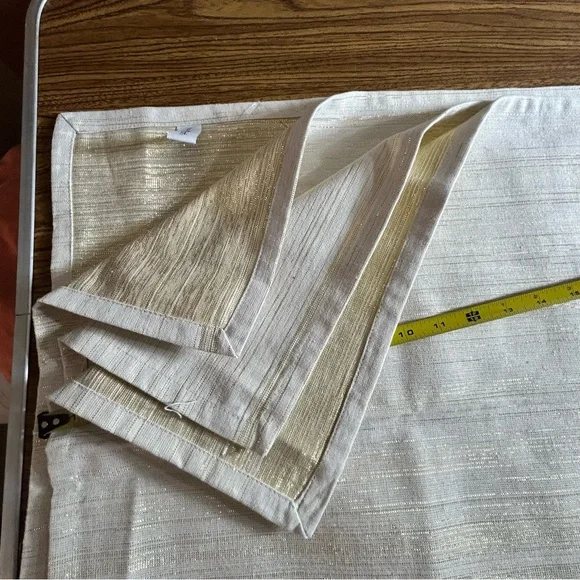 LuxeHabitat Golden Thread and Cream Tablecloth Approx. 60 X 168” 70% Cotton