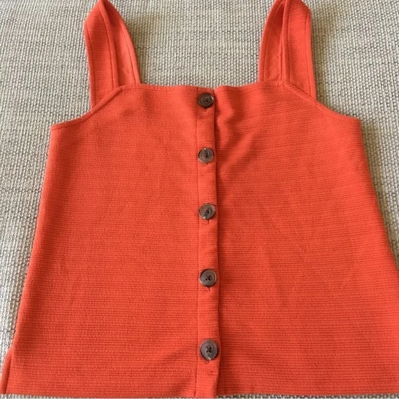 J.Crew Orange Button-Front Tank Top XXS