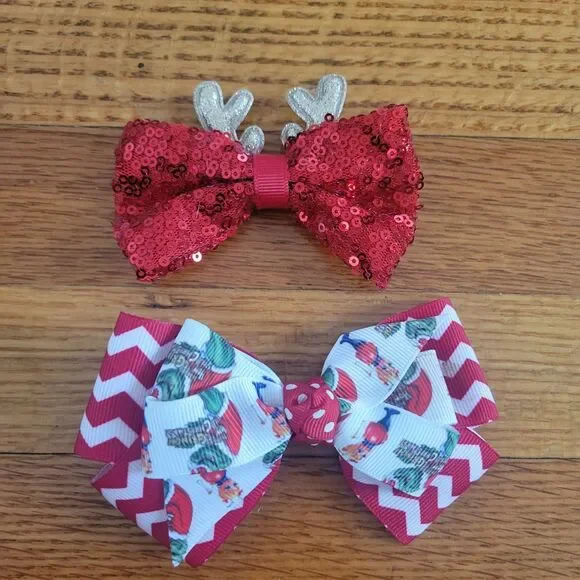 Girls Baby or Toddler Christmas hair bows